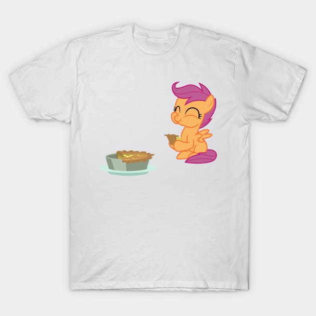 Scootaloo eating pie T-Shirt by CloudyGlow